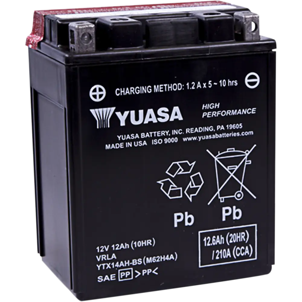 YUASA AGM Battery - YTX14AH-BS .66 L YUAM62H4A