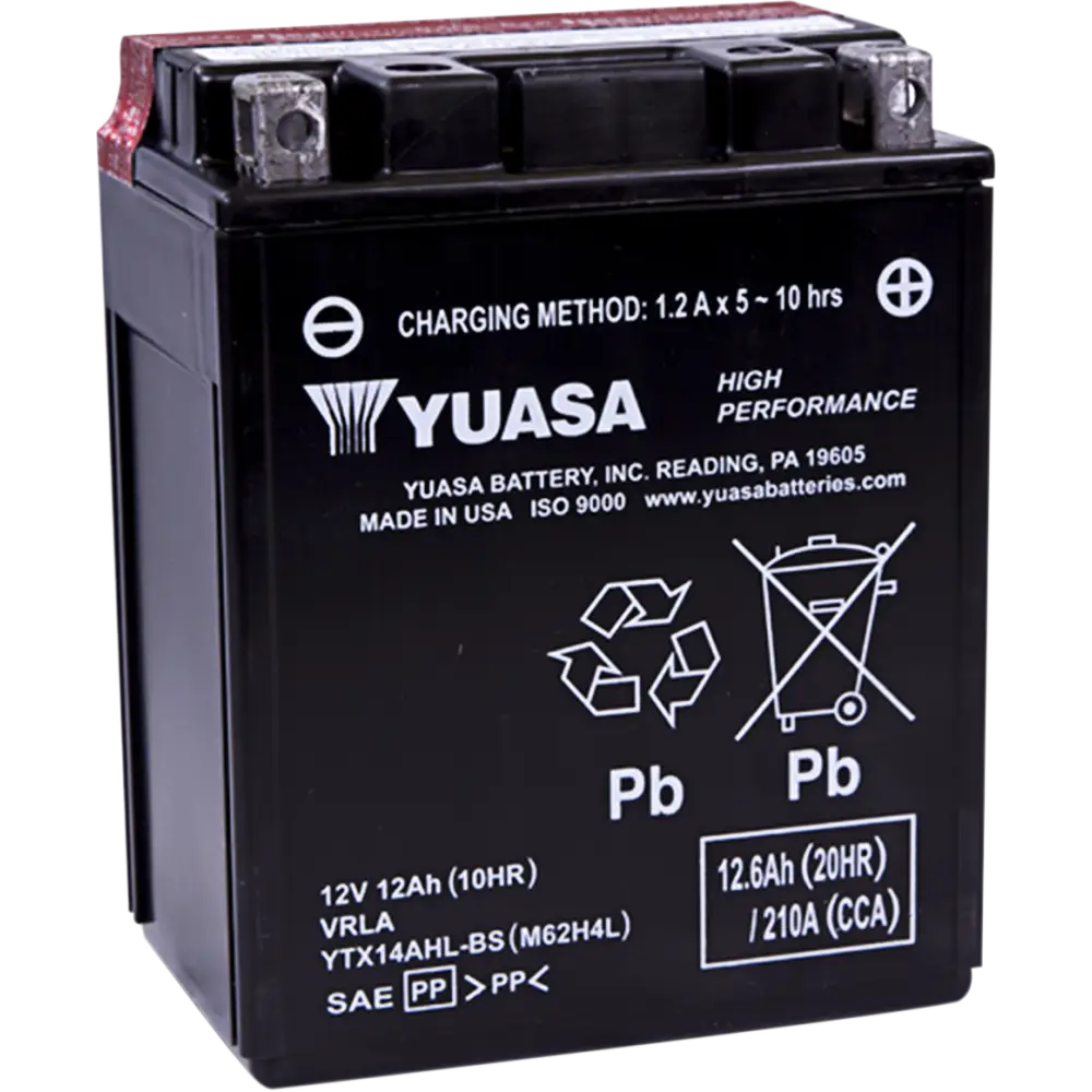 YUASA AGM Battery - YTX14AHL-BS .66 L YUAM62H4L