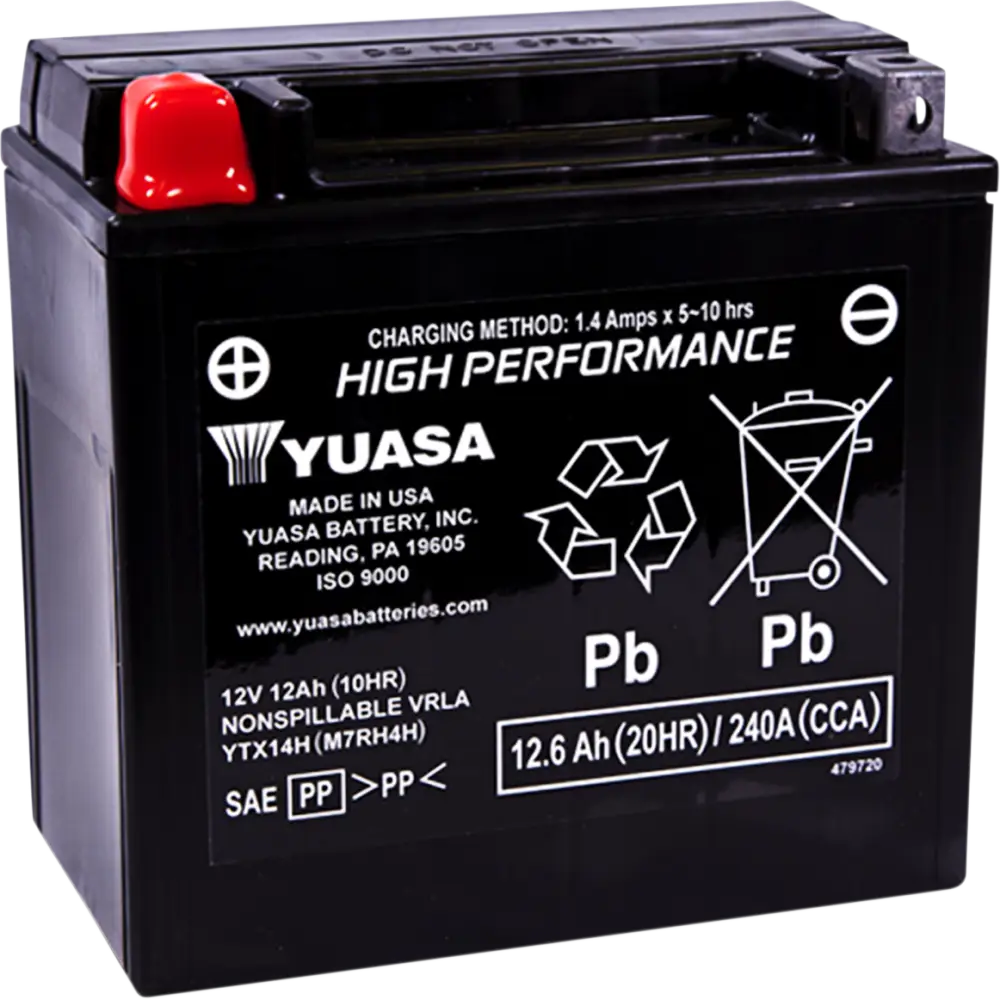 YUASA AGM Battery - YTX14H YUAM7RH4H
