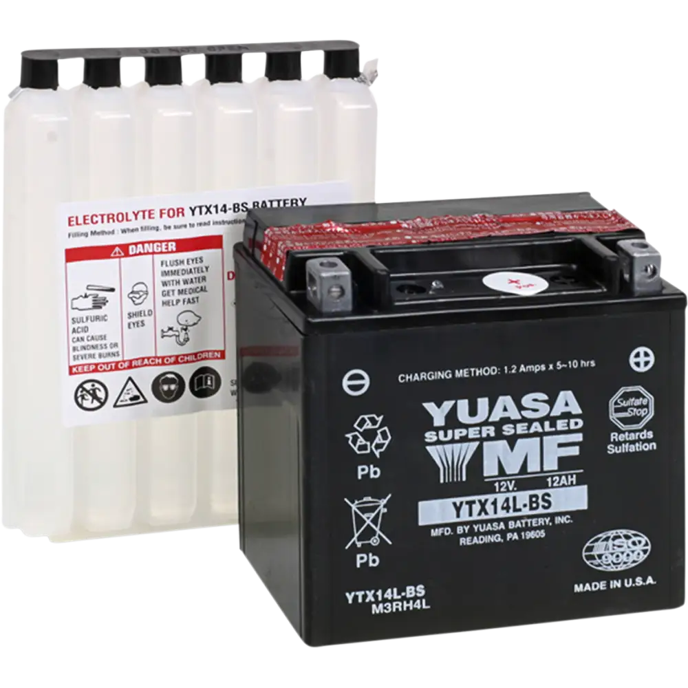 YUASA AGM Battery - YTX14L-BS - .69 L YUAM3RH4L