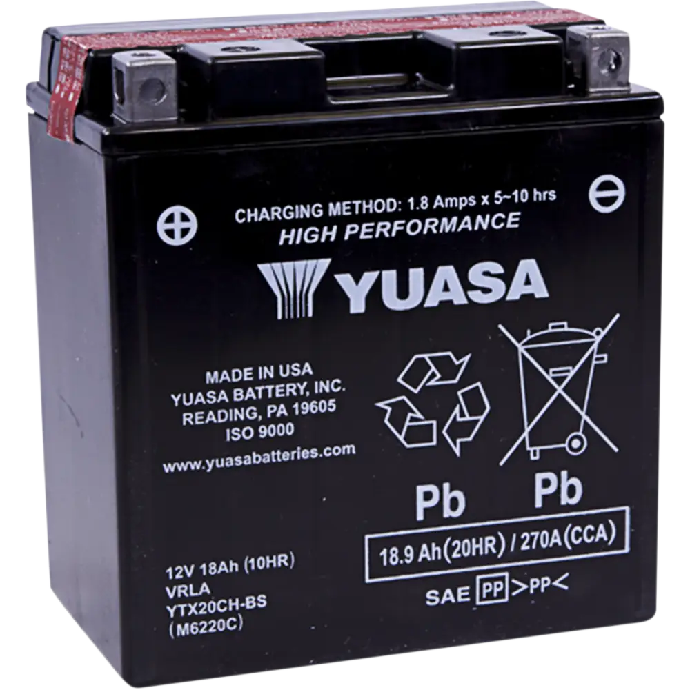 YUASA AGM Battery - YTX20CH-BS .82 L YUAM6220C