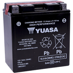 YUASA AGM Battery - YTX20CH-BS .82 L YUAM6220C