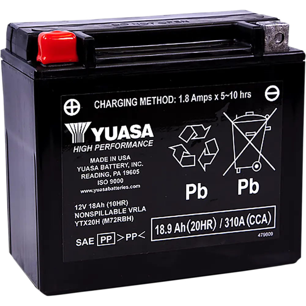 YUASA AGM Battery - YTX20H YUAM72RBH