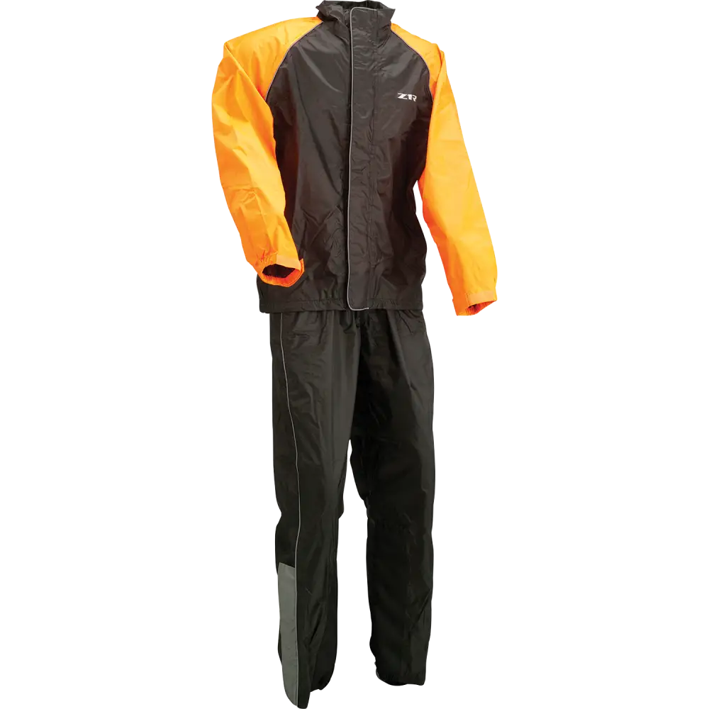 Z1R 2-Piece Rainsuit - Black/Orange - Large 2851-0531
