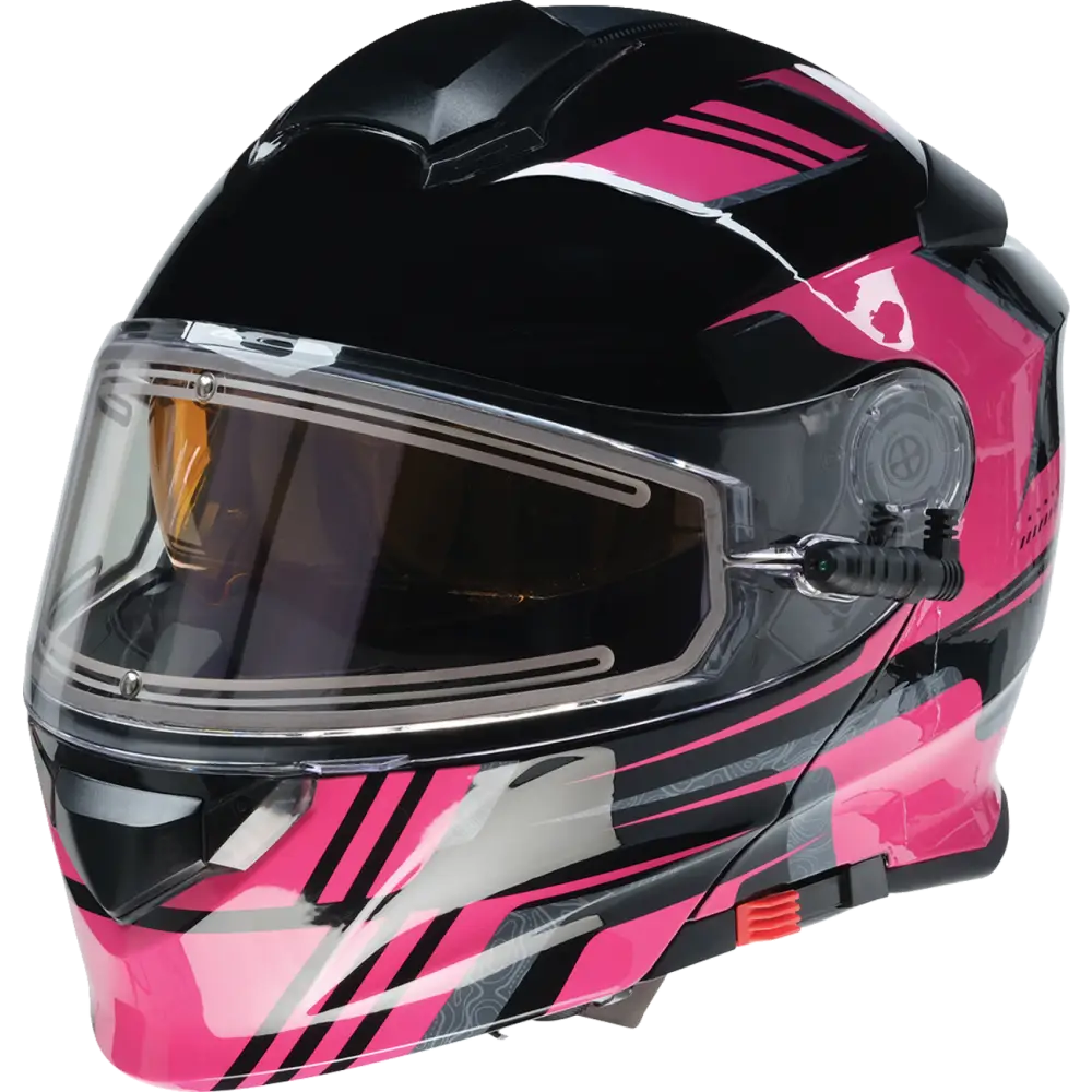Z1R Solaris Helmet - First Tracks - Electric - Dual Pane - Black/Pink - XS 0120-0843