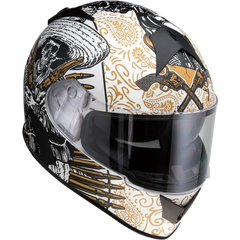 Z1R Warrant Helmet - Sombrero - White/Gold - XS 0101-14164