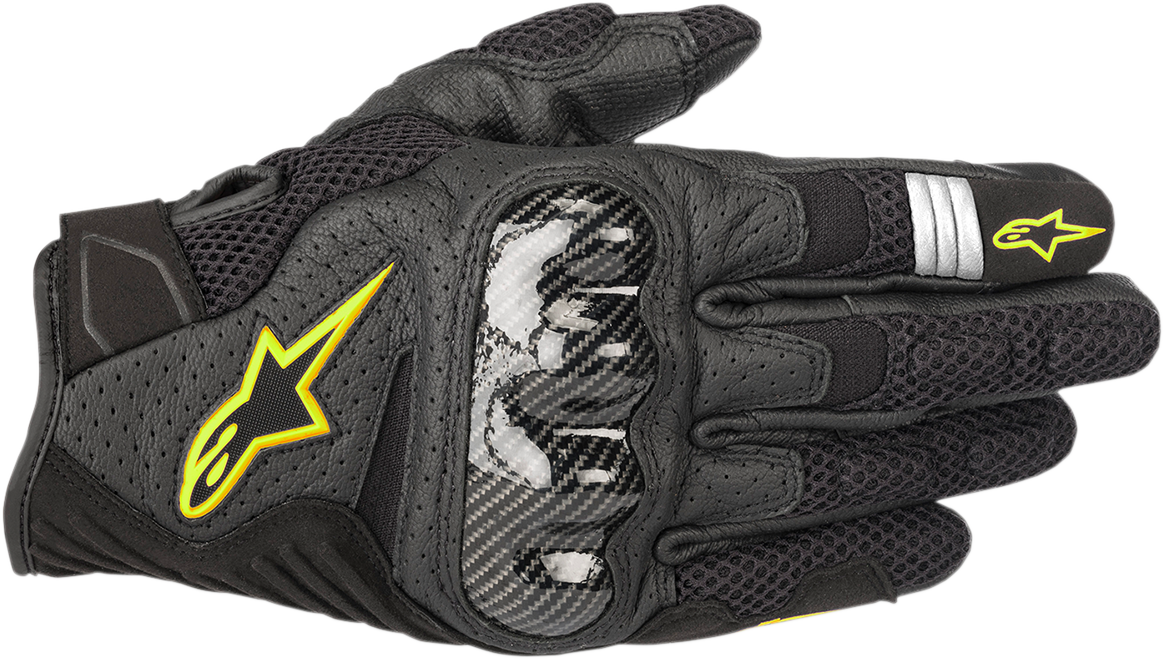 ALPINESTARS SMX-1 Air V2 Gloves - Black/Fluo Yellow - Medium 3570518-155-M