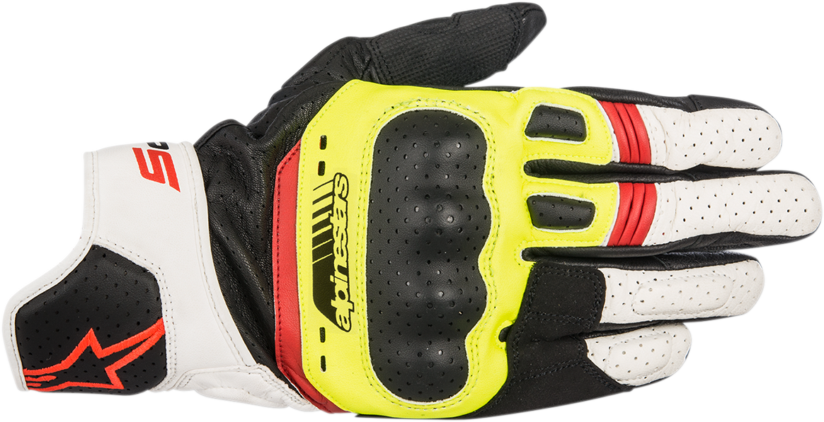 ALPINESTARS SP-5 Gloves - Black/Fluo Yellow/White/Fluo Red