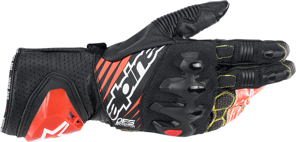 ALPINESTARS GP Tech v2 Gloves - Black/White/Fluo Red - Large 3556622-1231-L