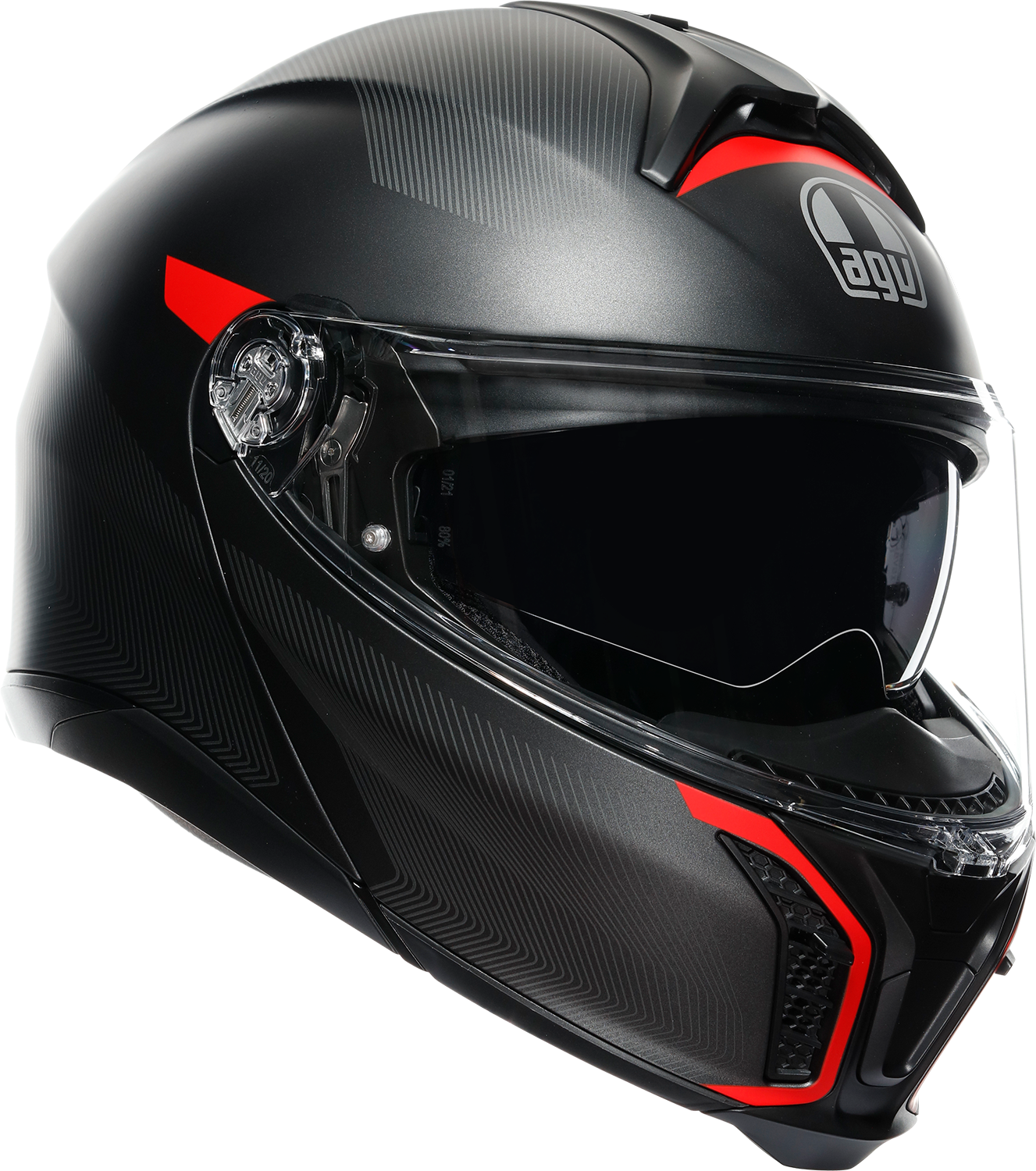 AGV Tourmodular Helmet - Frequency - Matte Gunmetal/Red - 2XL 211251F2OY00516