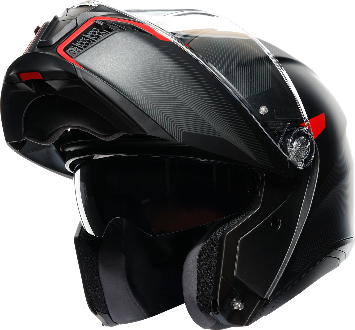 AGV Tourmodular Helmet - Frequency - Matte Gunmetal/Red - Small 211251F2OY00510