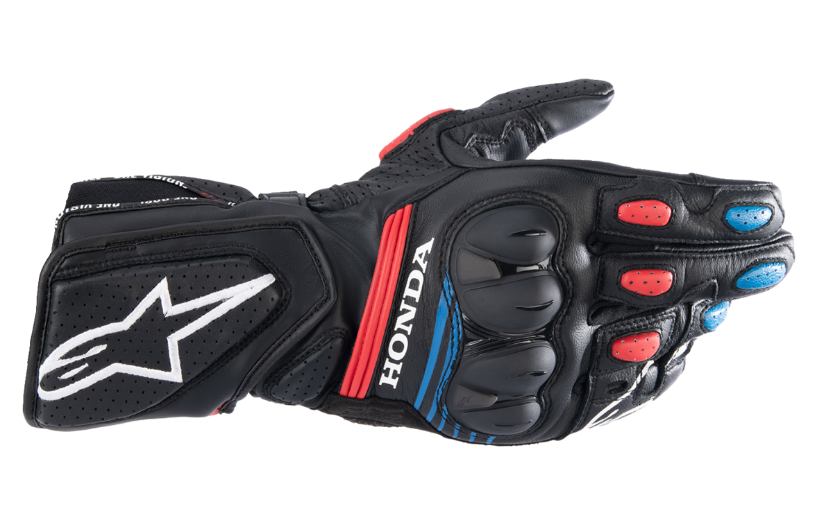 ALPINESTARS Honda SP-8 V3 Gloves - Black/Bright Red/Blue