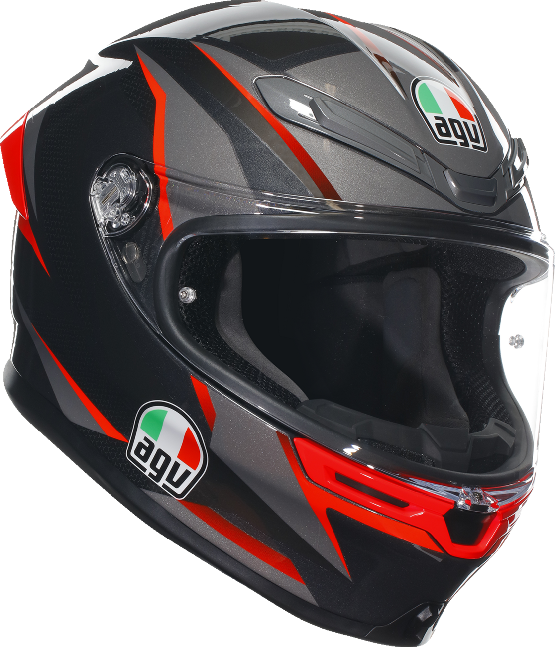 AGV K6 S Helmet - Slashcut - Black/Gray/Red