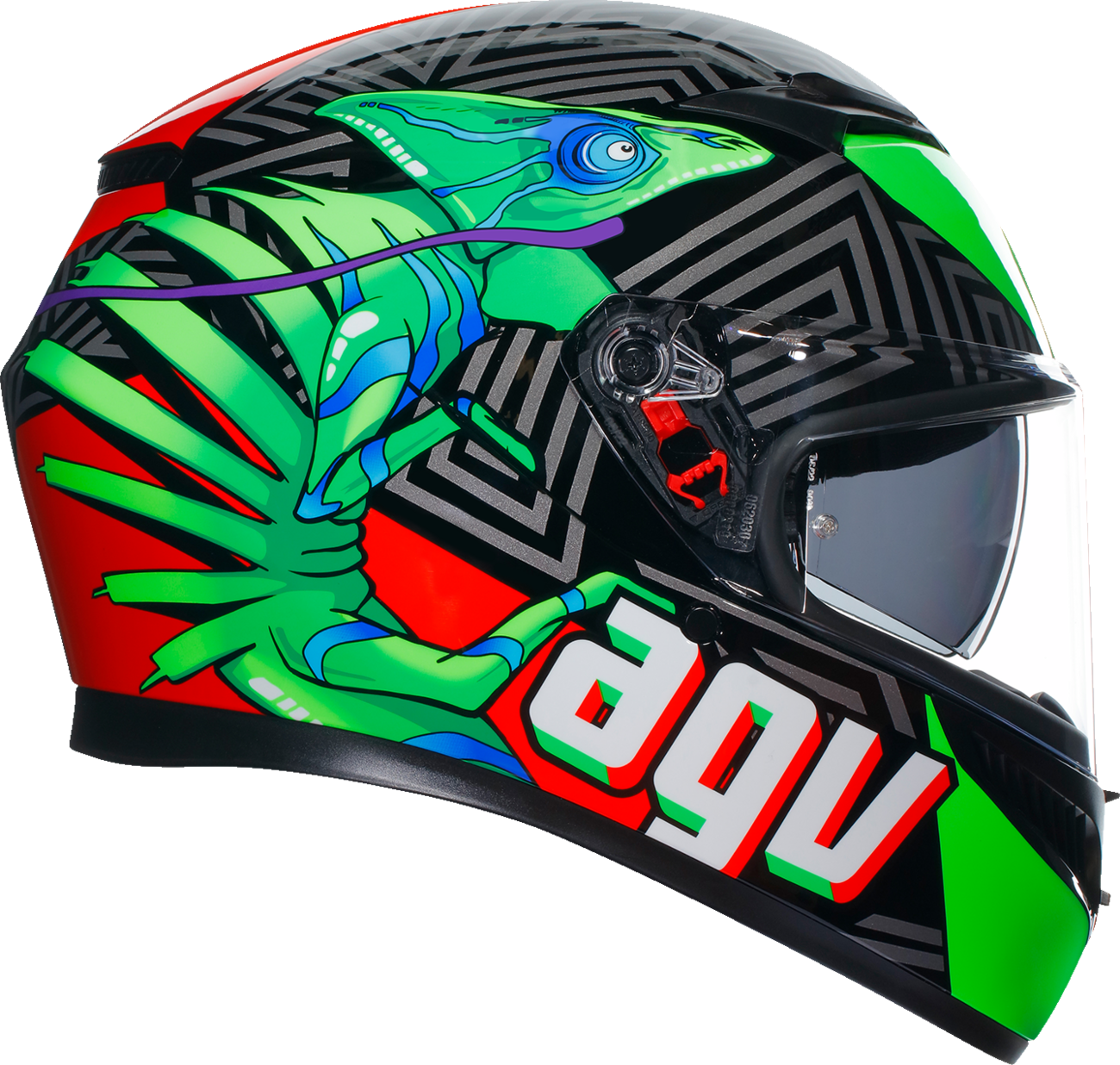 AGV K3 Helmet - Kamaleon - Black/Red/Green