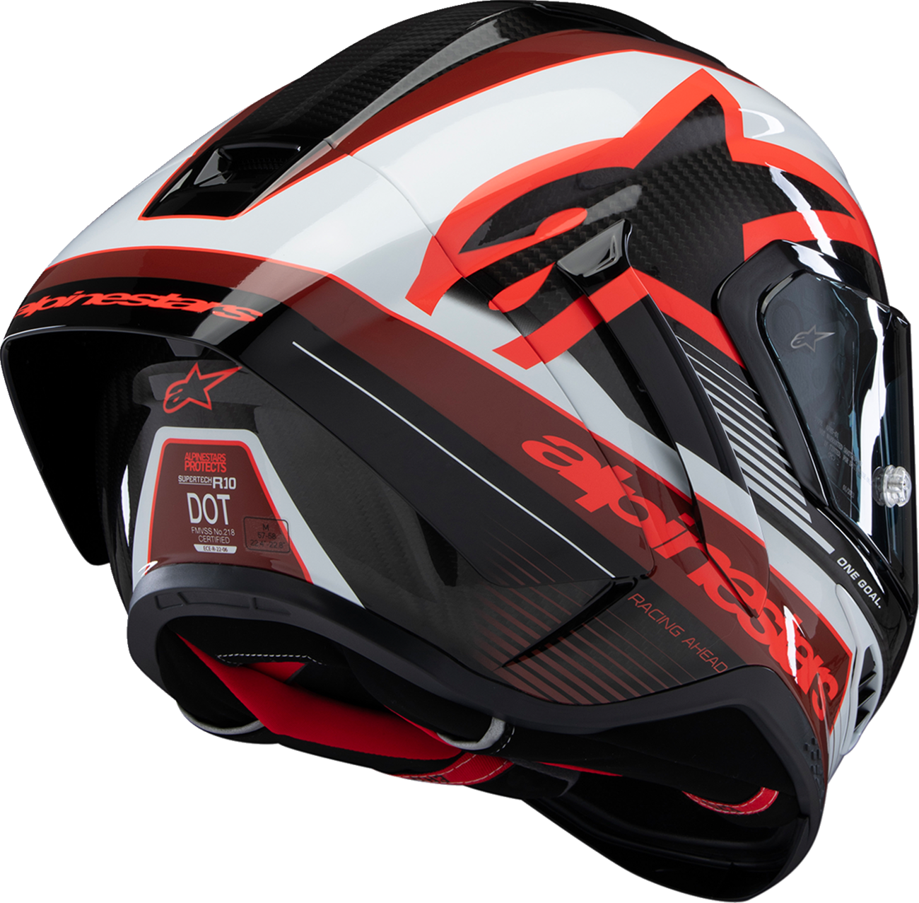 ALPINESTARS Supertech R10 Helmet and Spoiler - Team - Black/Carbon Red/Gloss White