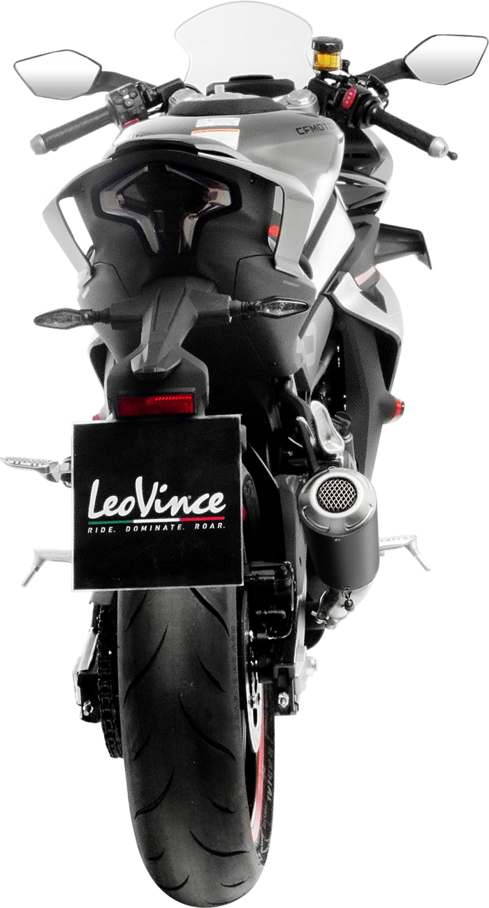 LEOVINCE LV-10 Slip-On Muffler - Black - Stainless Steel 15265BU