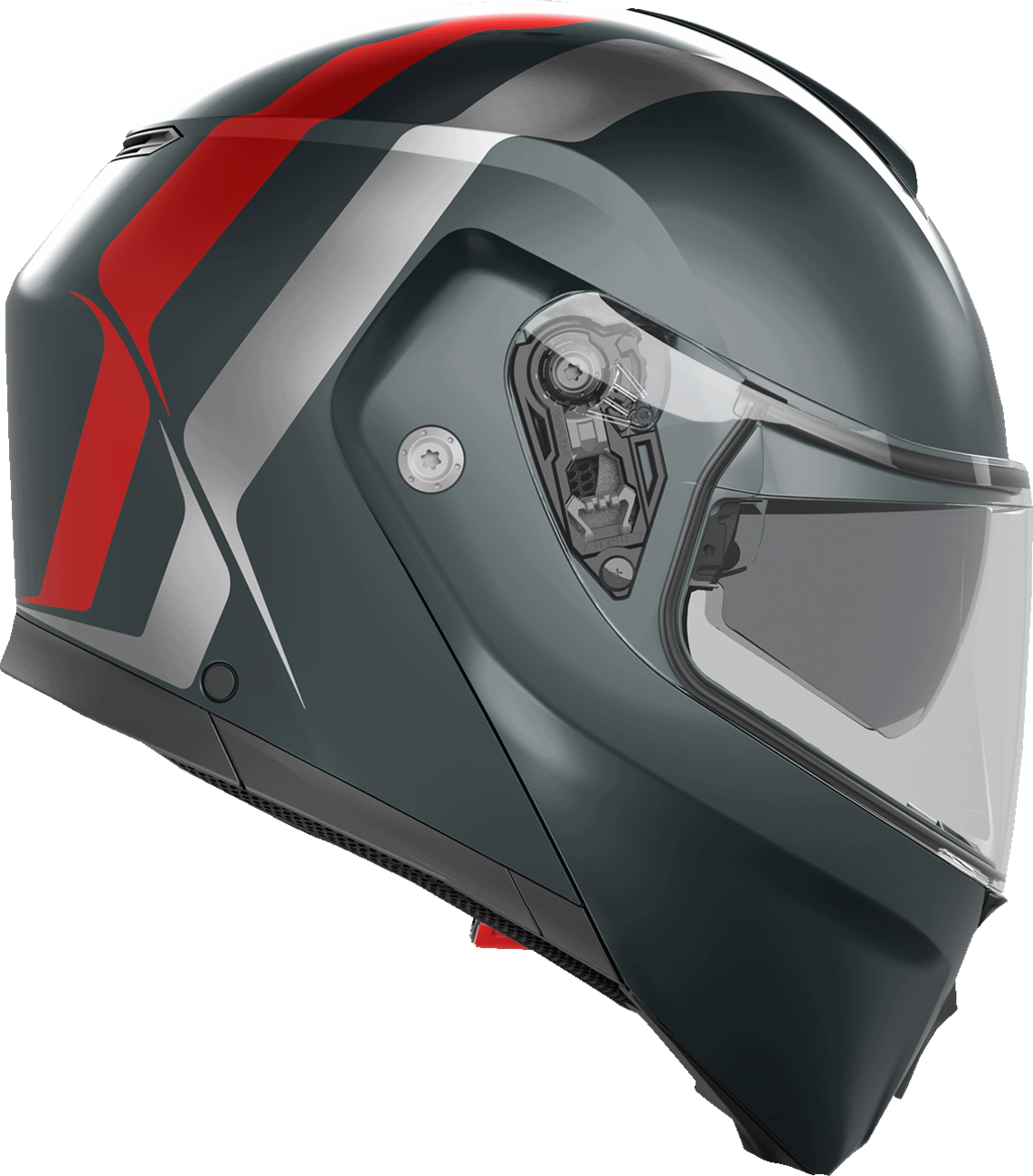 AGV Streetmodular Helmet - Resia - Matte Gray/Silver/Red