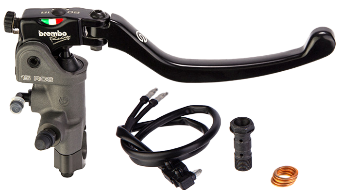 Brembo RCS Front Brake Master Cylinder for Single Disc and 1-Inch Bars, Part 110A89730