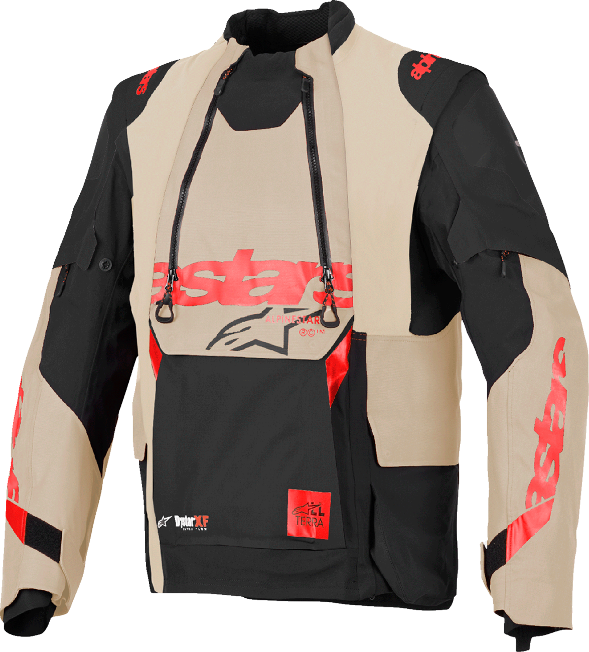 Alpinestars Halo Pro Drystar? XF Laminated Motorcycle Jacket - Mastic/Black, XL (Part No. 3200426-8047-XL)