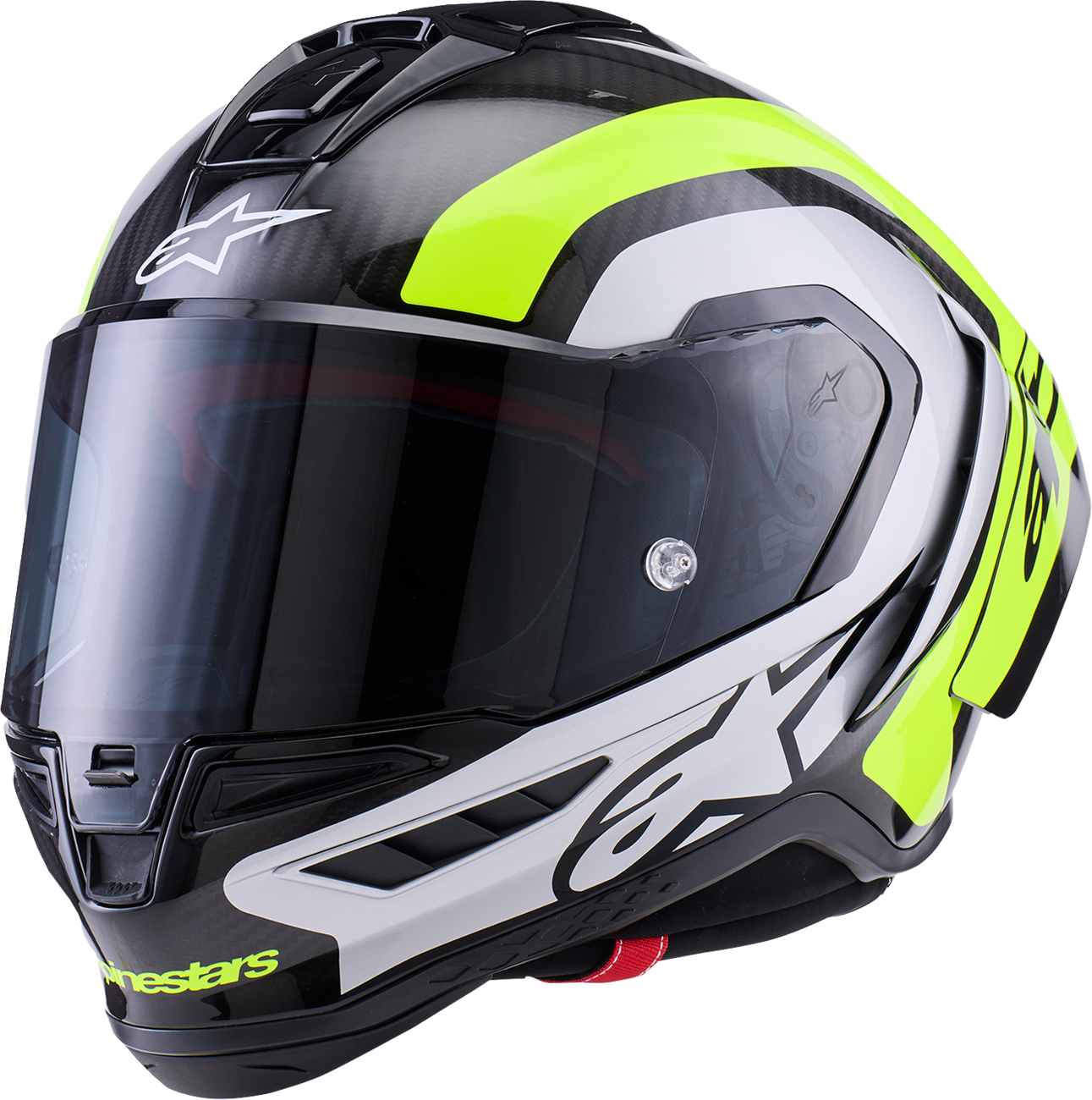 Alpinestars Supertech R10 Helmet - 22.06 - Arius - Gloss Black/Silver/Yellow Fluo - Small