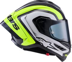 Alpinestars Supertech R10 Helmet - 22.06 - Arius - Gloss Black/Silver/Yellow Fluo - Small