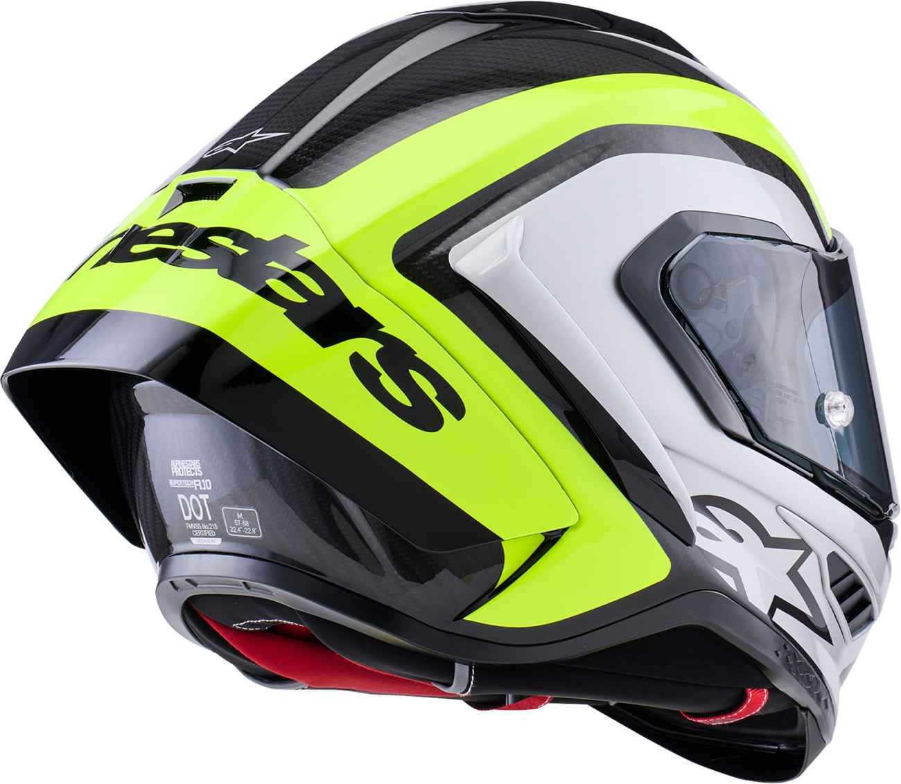 Alpinestars Supertech R10 Helmet - 22.06 - Arius - Gloss Black/Silver/Yellow Fluo - Small