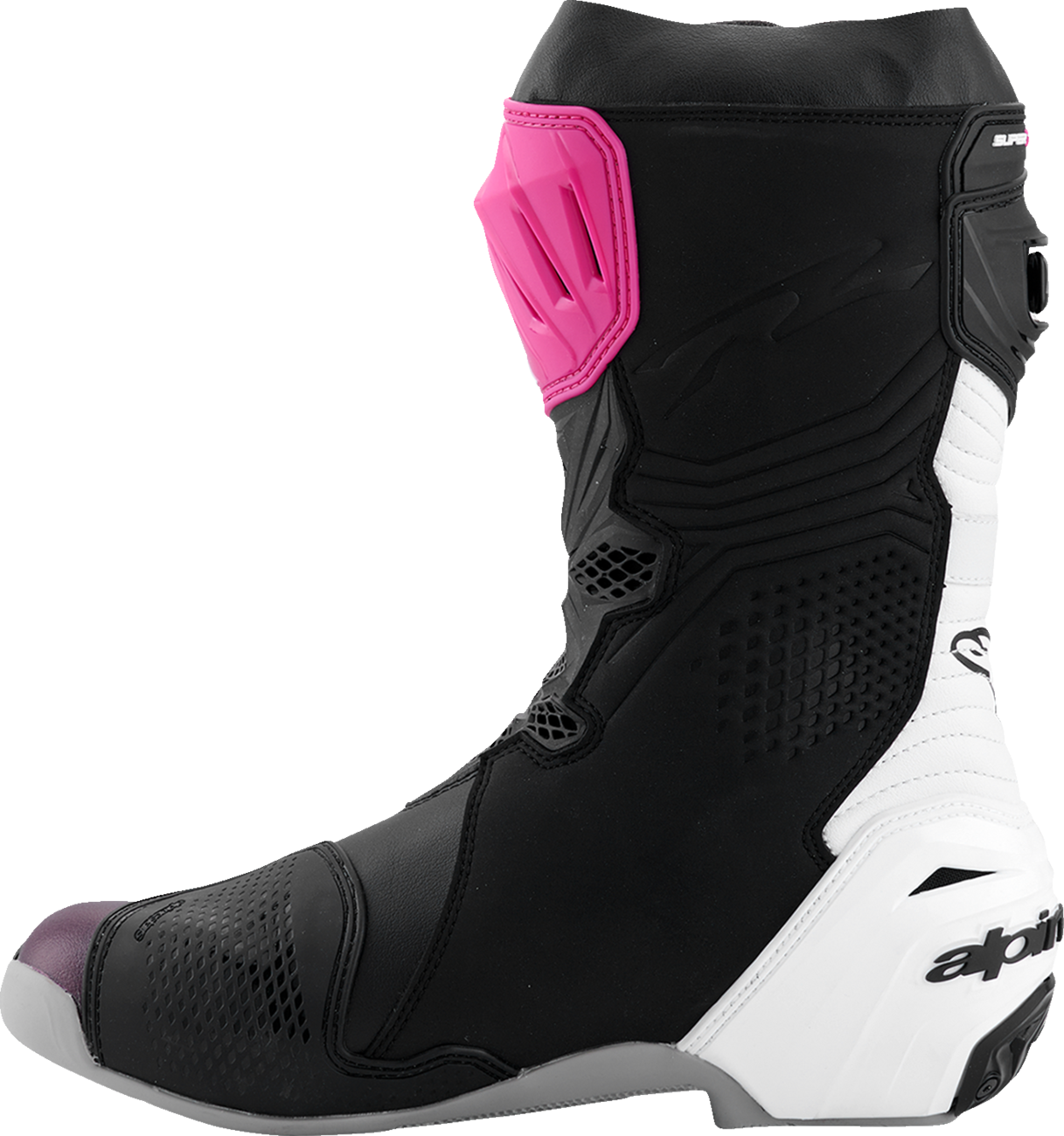Alpinestars Supertech R Motorcycle Boots - Black, Magenta, White & Yellow, US 6 / EU 39