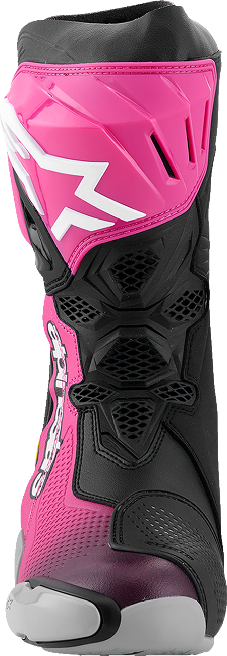 Alpinestars Supertech R Motorcycle Boots - Black, Magenta, White & Yellow, US 6 / EU 39