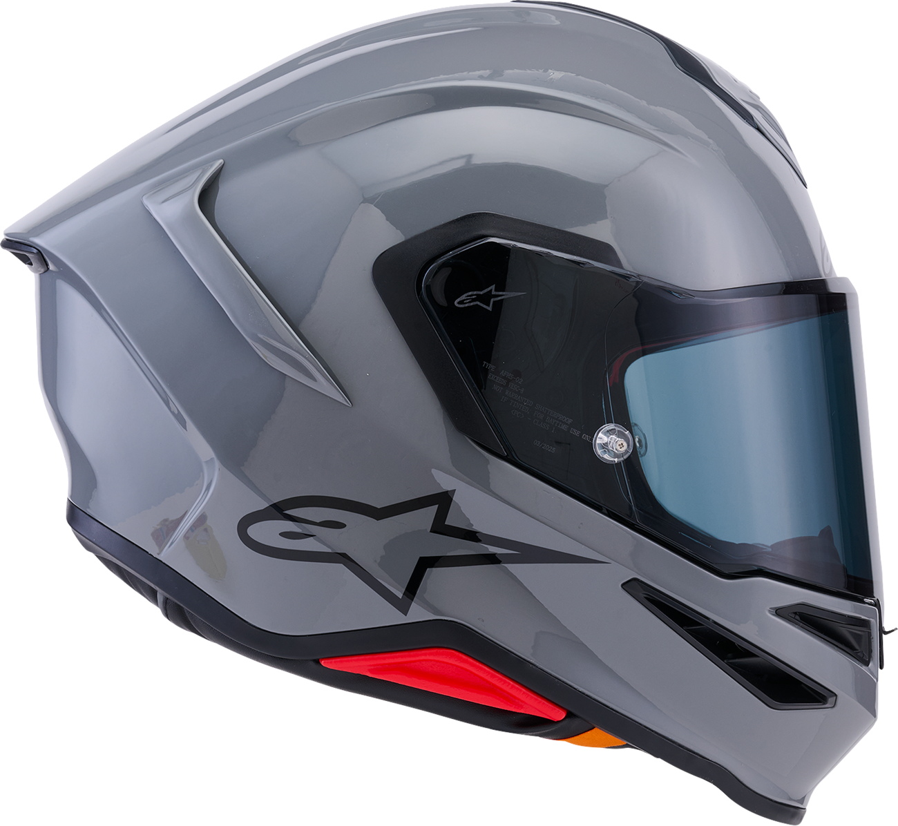 Alpinestars Supertech R7 Helmet - Small, Gloss Gray, 22.06 Homologation