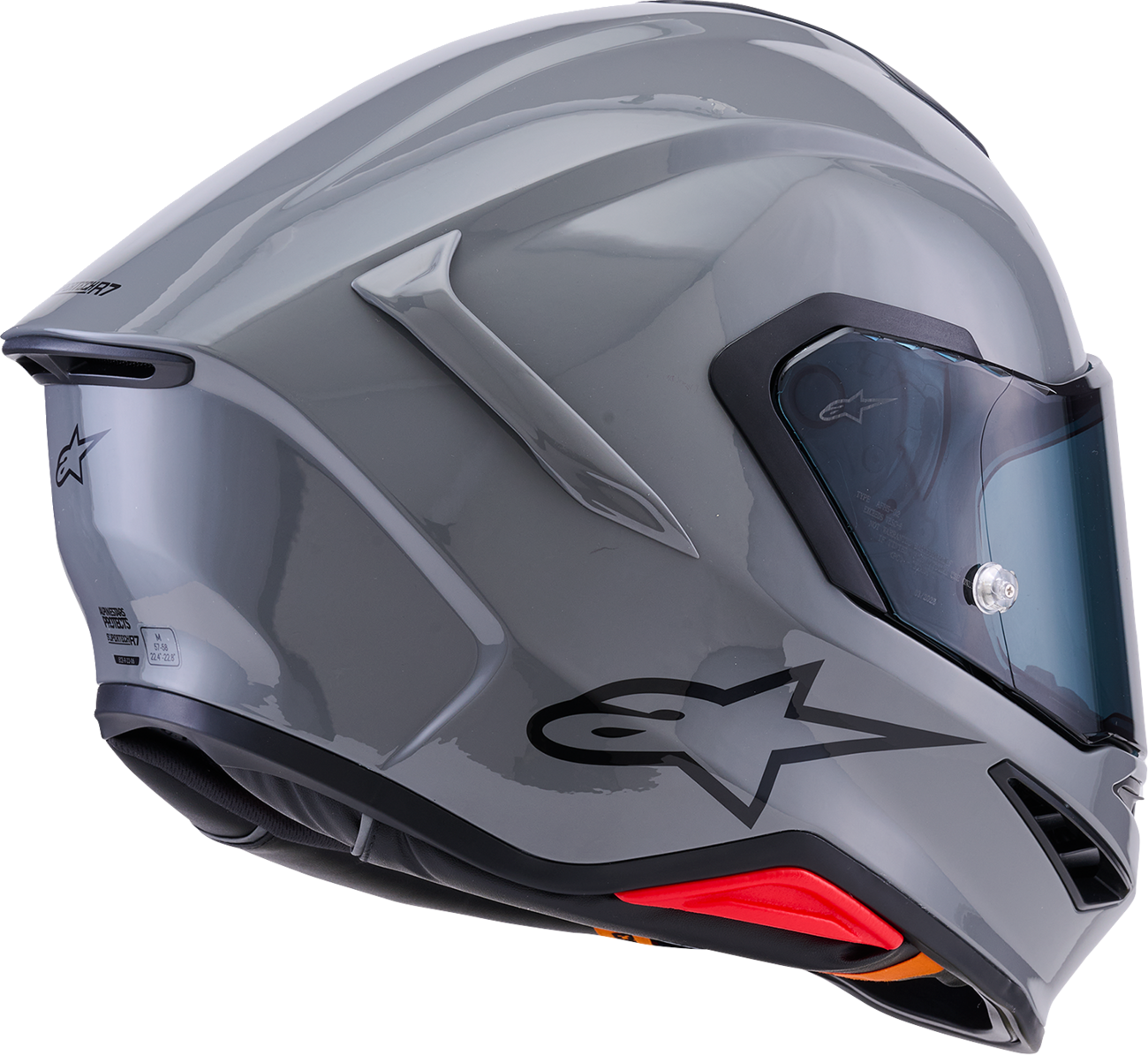 Alpinestars Supertech R7 Helmet - Small, Gloss Gray, 22.06 Homologation