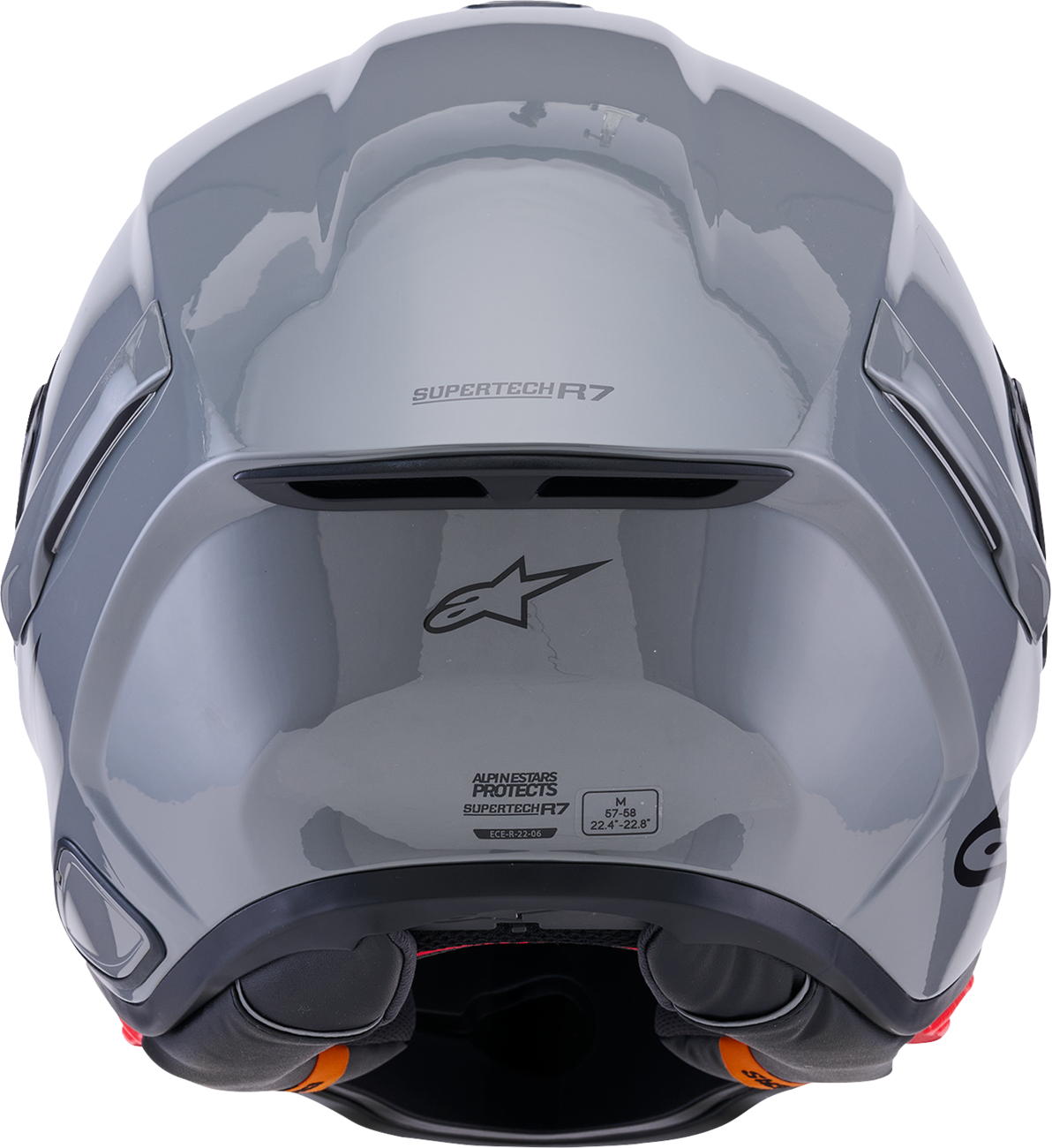 Alpinestars Supertech R7 Helmet - Small, Gloss Gray, 22.06 Homologation