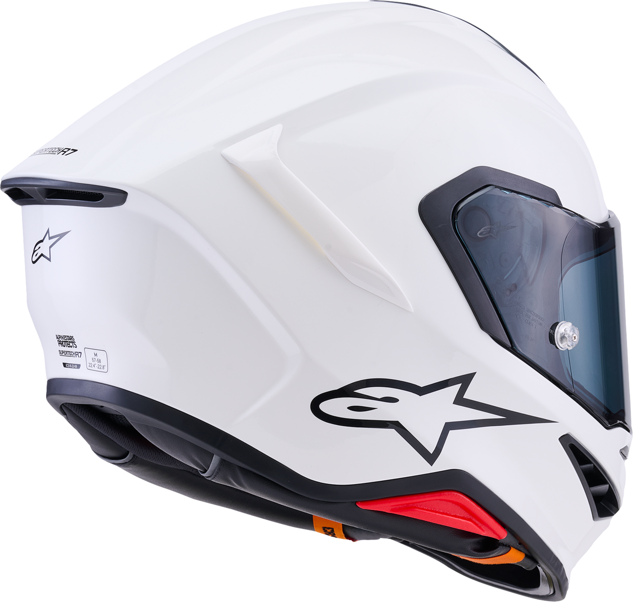 Alpinestars Supertech R7 Helmet - 22.06 Homologation, Solid Gloss White, XS - Part 8202126-2180-XS