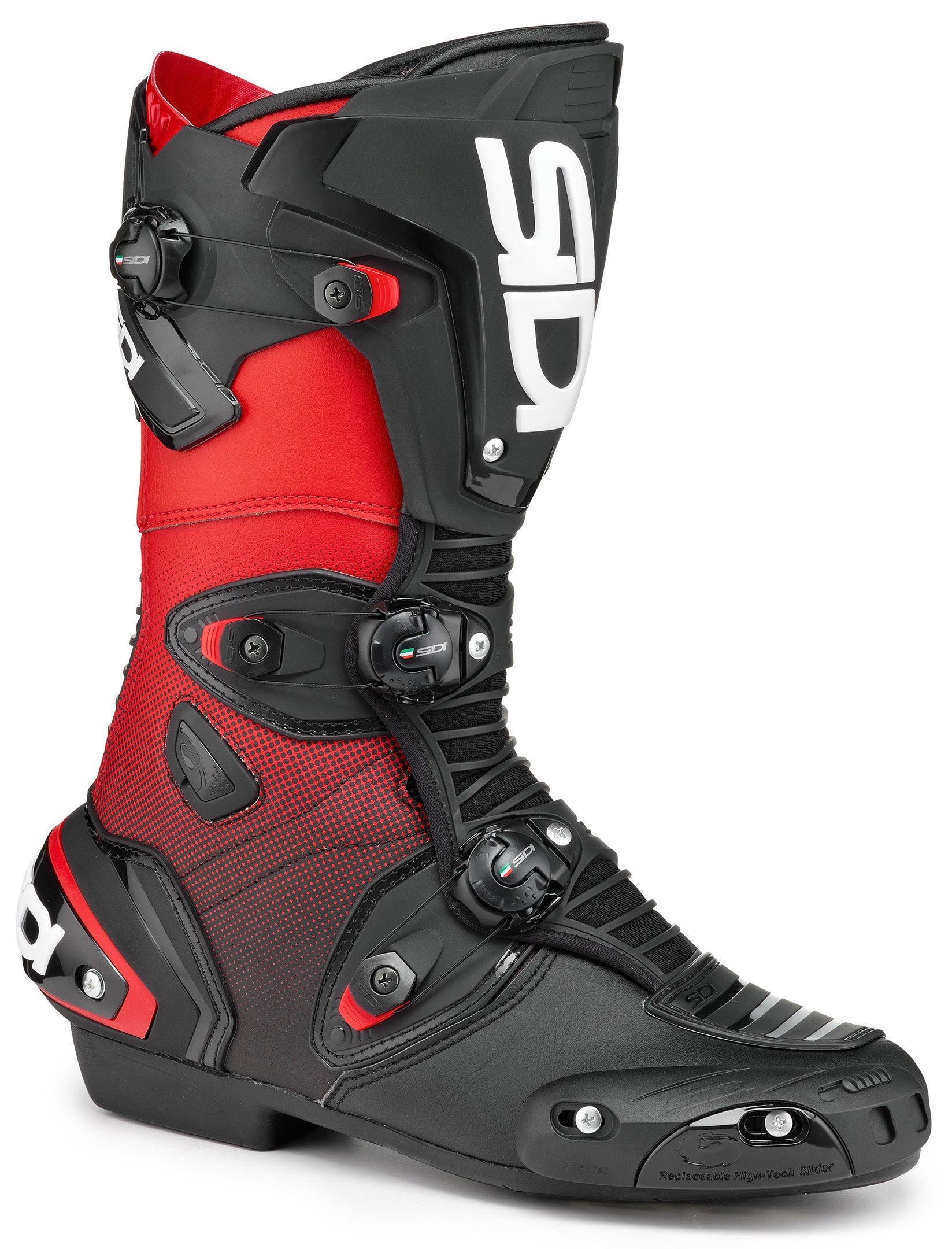 Sidi MAG-1 Boot Black/Red Size 47 – Street Motorcycle Boots with Italian Craftsmanship