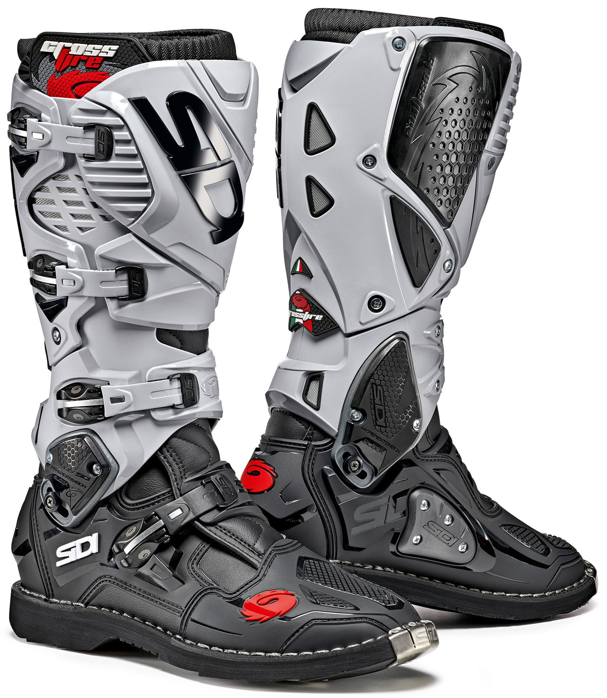 Sidi Crossfire 3 TA BT Offroad Motorcycle Boots - Size 45, Black and Ash