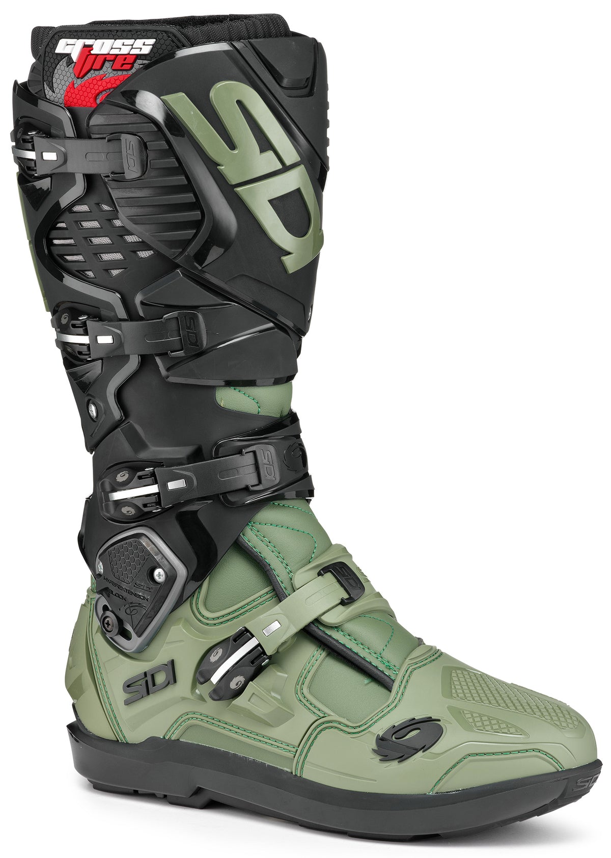 Sidi Crossfire 3 SRS Army Black Offroad Motorcycle Boots - Size 46