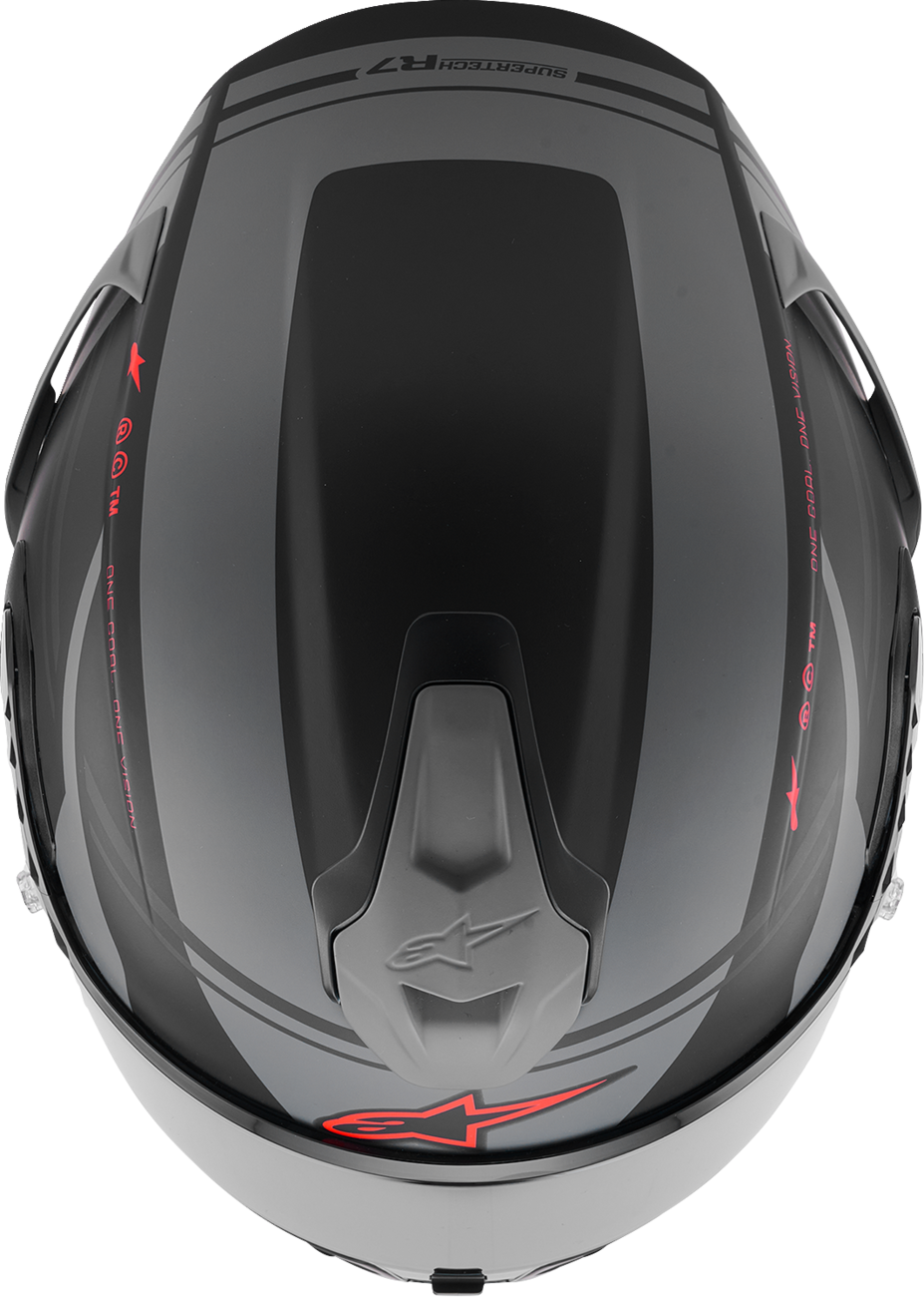 Alpinestars Supertech R7 Helmet - 22.06 homologation, A-Core technology, Matte Black/Gray/Red, XL