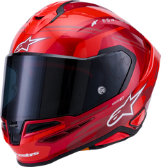 Alpinestars Supertech R7 Helmet – Small, Gloss Red/White, Carbon Composite Construction