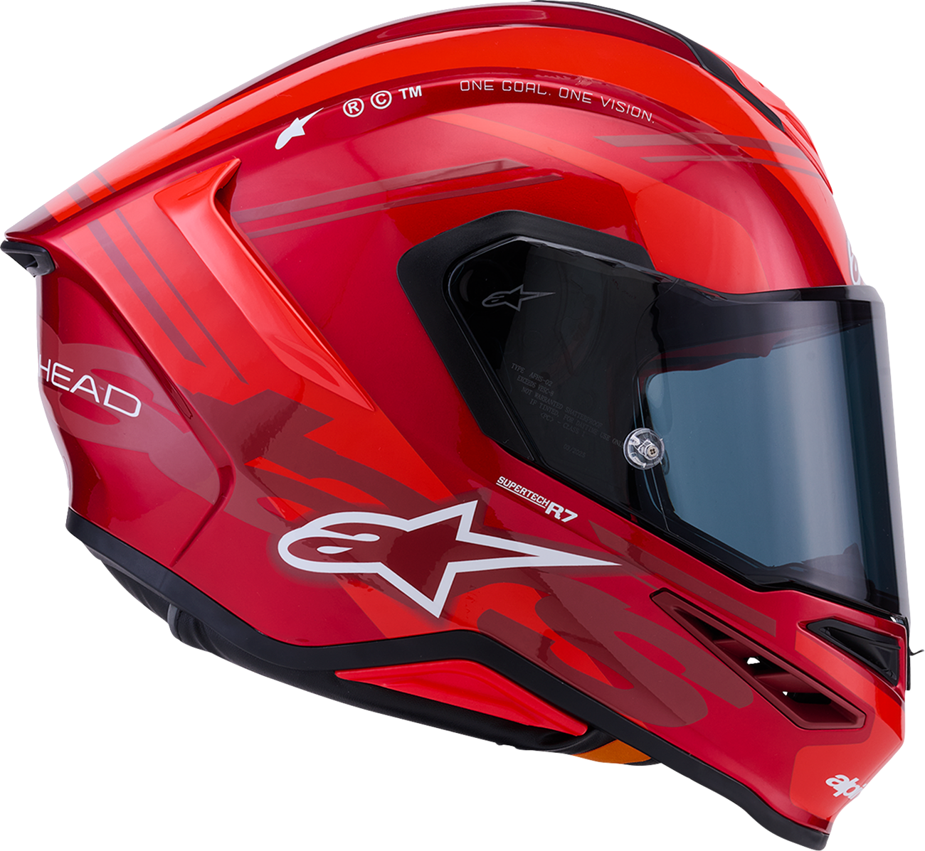 Alpinestars Supertech R7 Helmet – Small, Gloss Red/White, Carbon Composite Construction