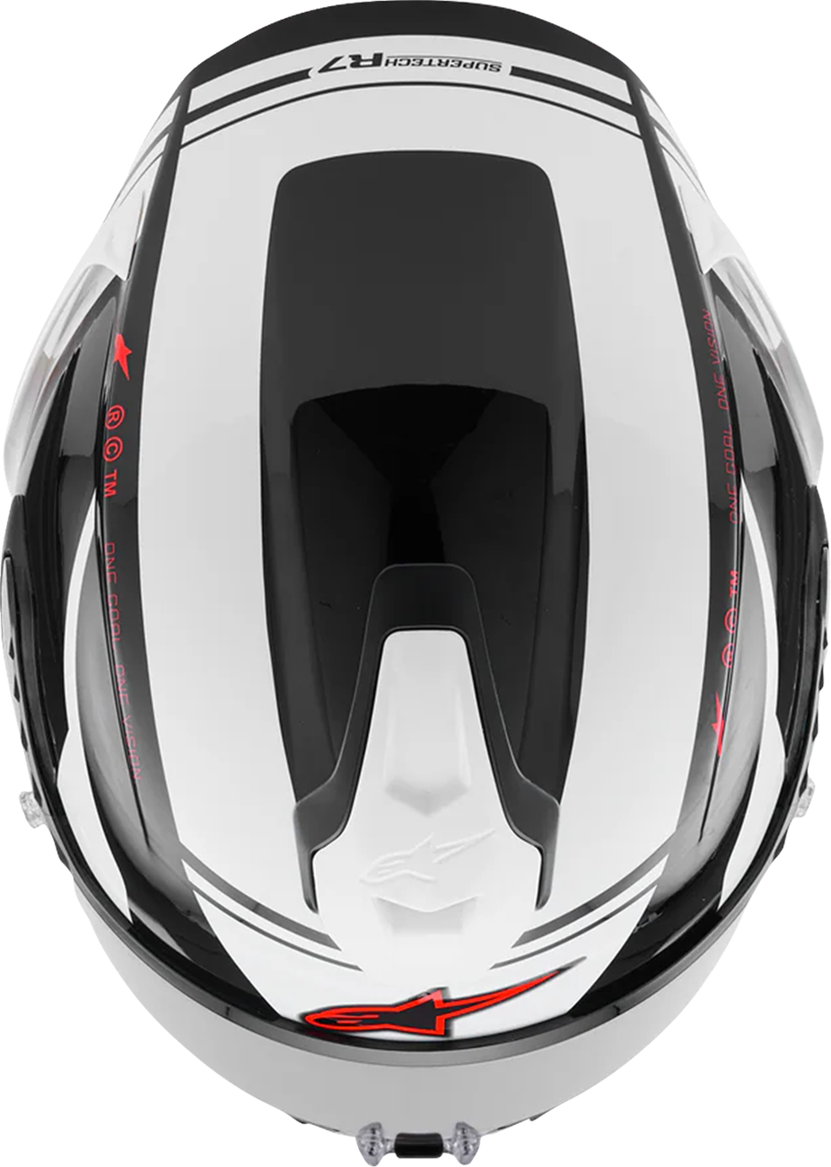 Alpinestars Supertech R7 Helmet - Small, Gloss Black/White/Red, Model 8203426-1353-S