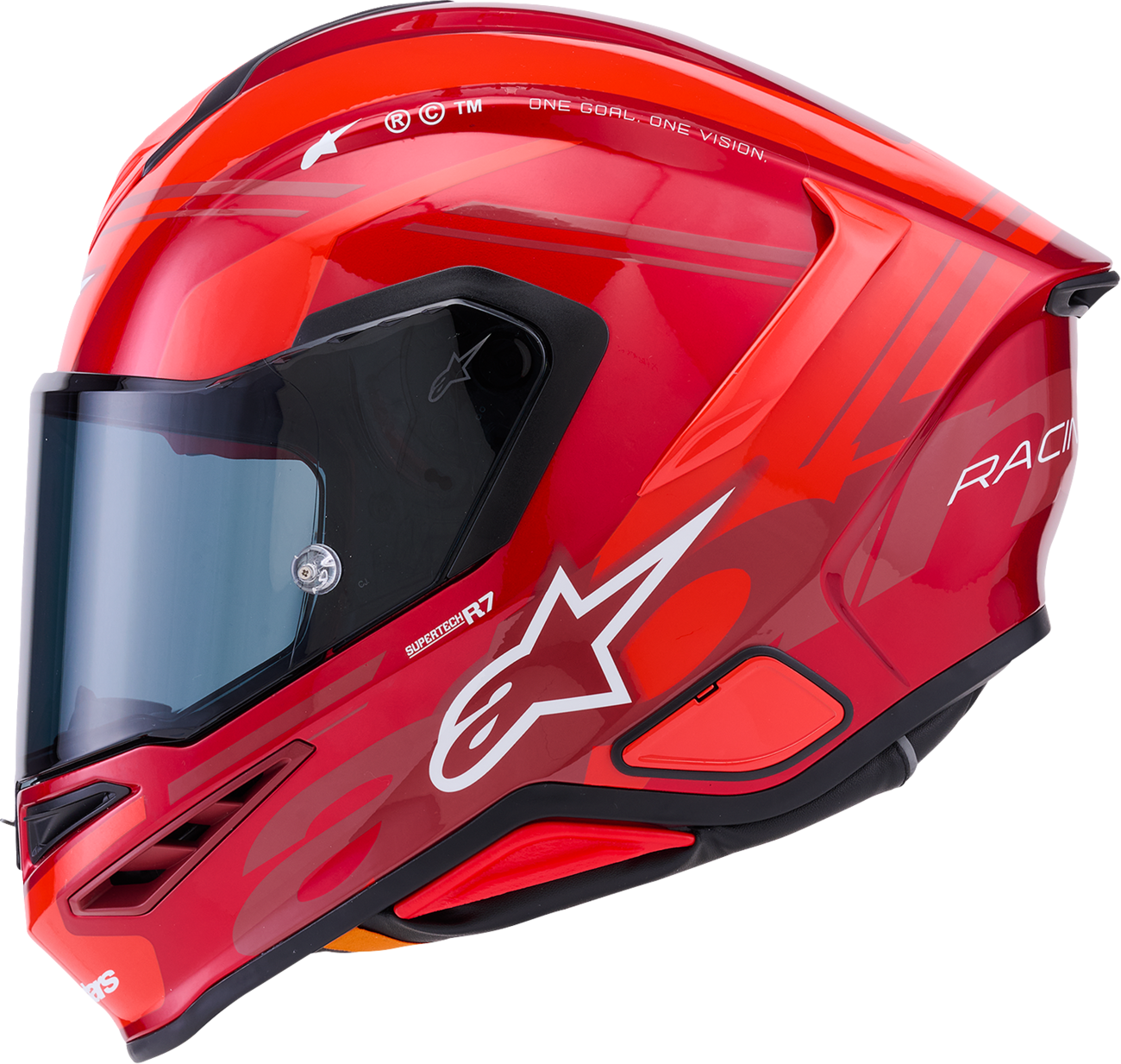 Alpinestars Supertech R7 Helmet - 22.06 Homologation, A-Core Technology, Gloss Red/White, XL (Part #8203426-3182-XL)