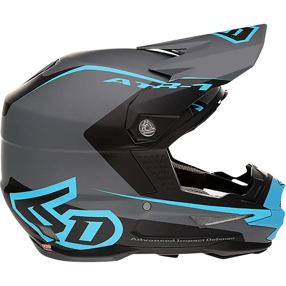 6D HELMETS ATR-1 Helmet - Stealth - Cyan - Small 10-4625