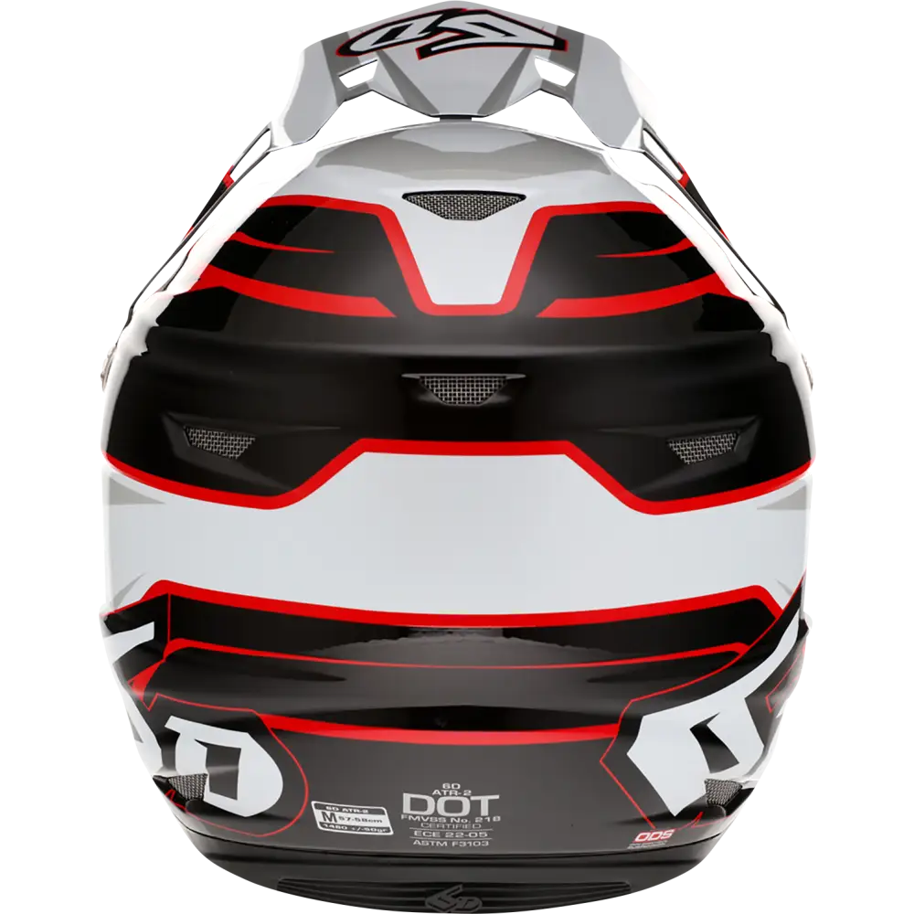 6D HELMETS ATR-2 Helmet - Phase - White/Red - XL 12-2838