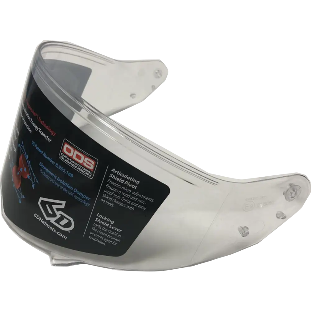 6D HELMETS ATS-1 Shield - Pinlock Compatible - Various Tints Available Clear 2