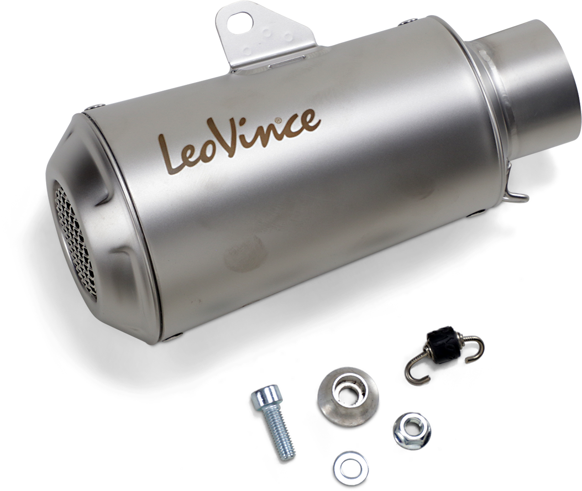 LEOVINCE 54mm Universal LV-10 Slip-On Muffler - Stainless Steel 9746U