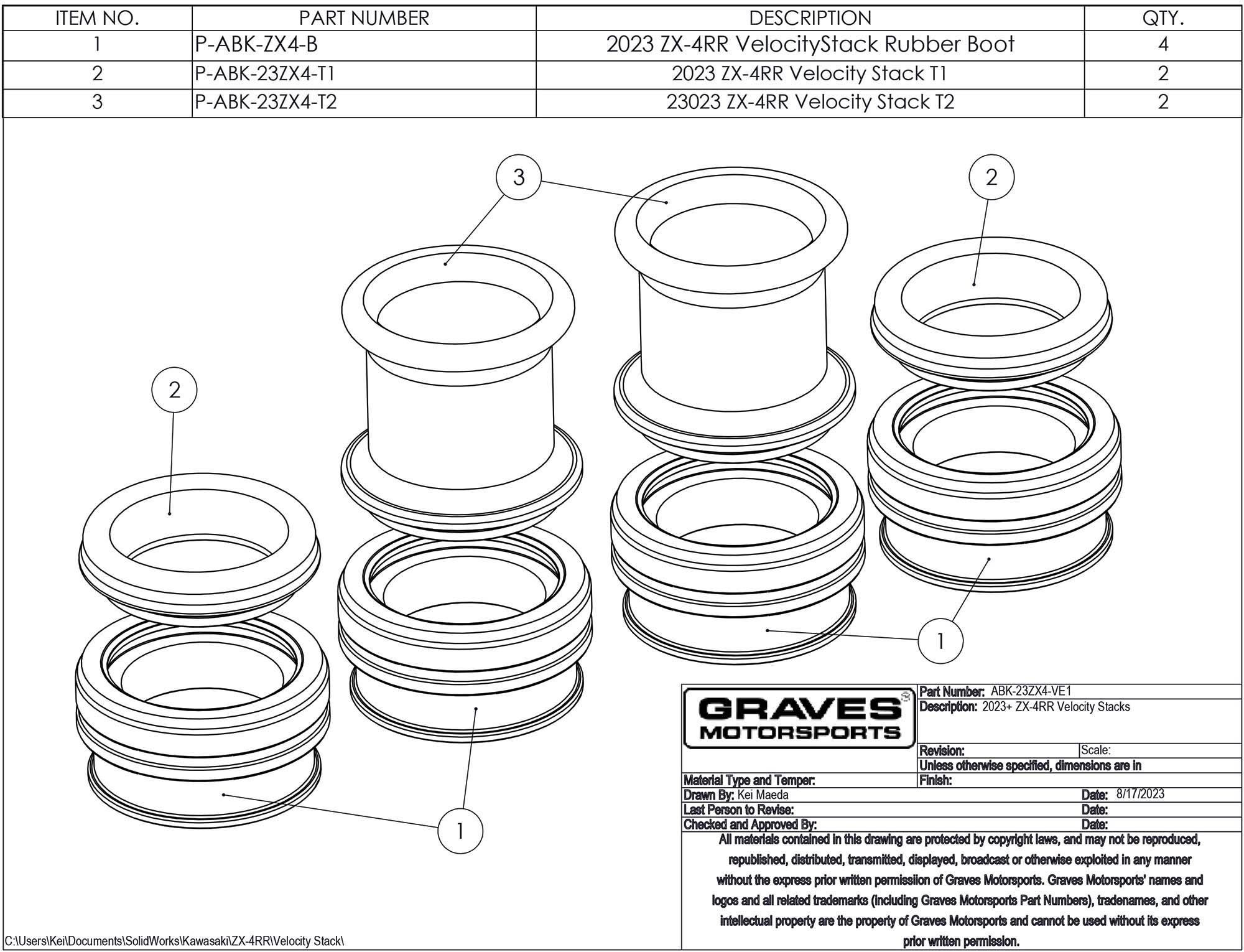 Kawasaki ZX-4RR Velocity Stacks