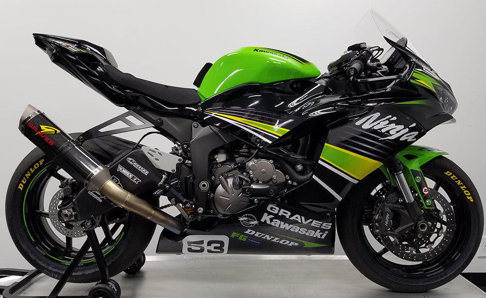 Graves Motorsports Kawasaki WORKS2 ZX-6R Cat Back Exhaust