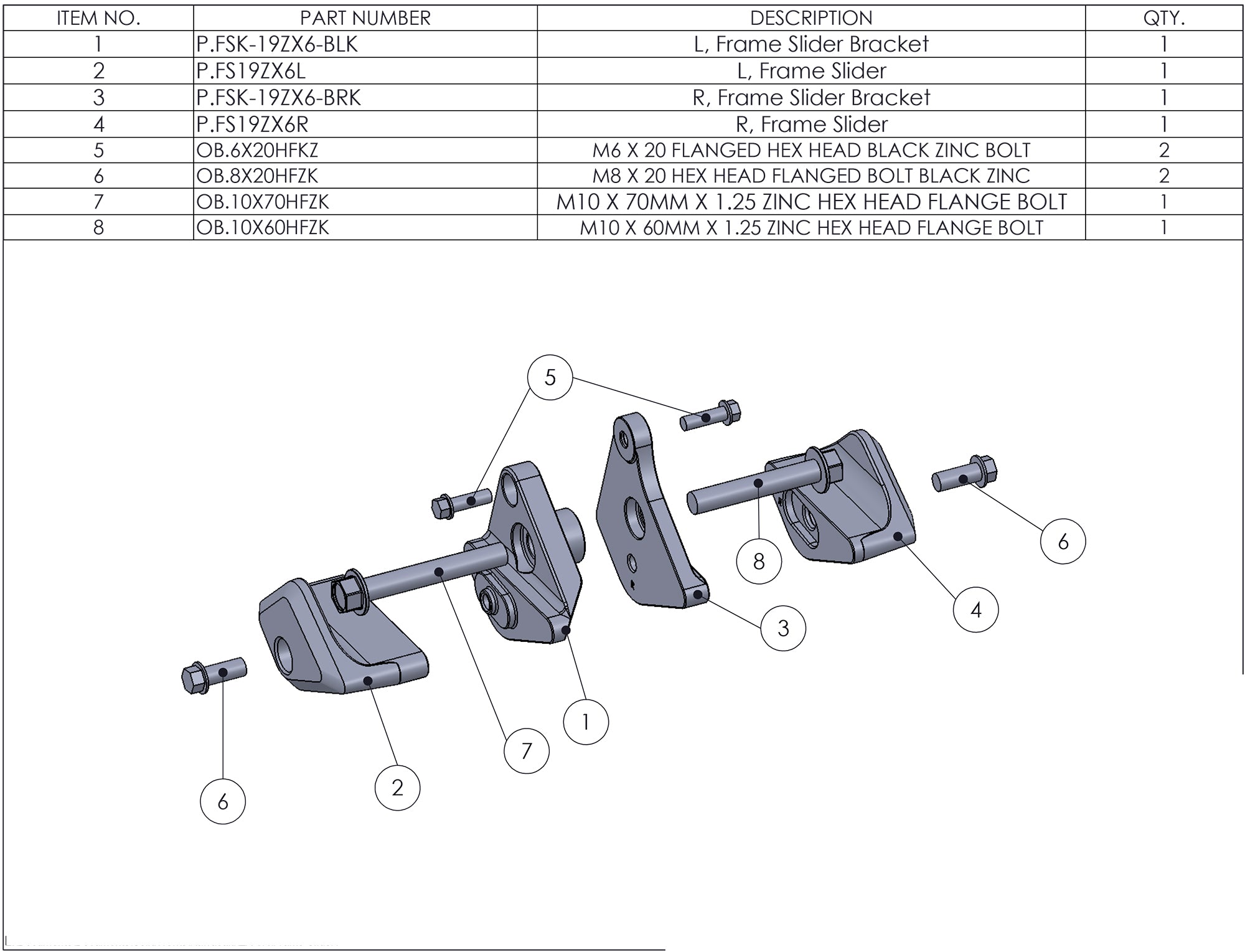 Kawasaki ZX-6R Frame Sliders