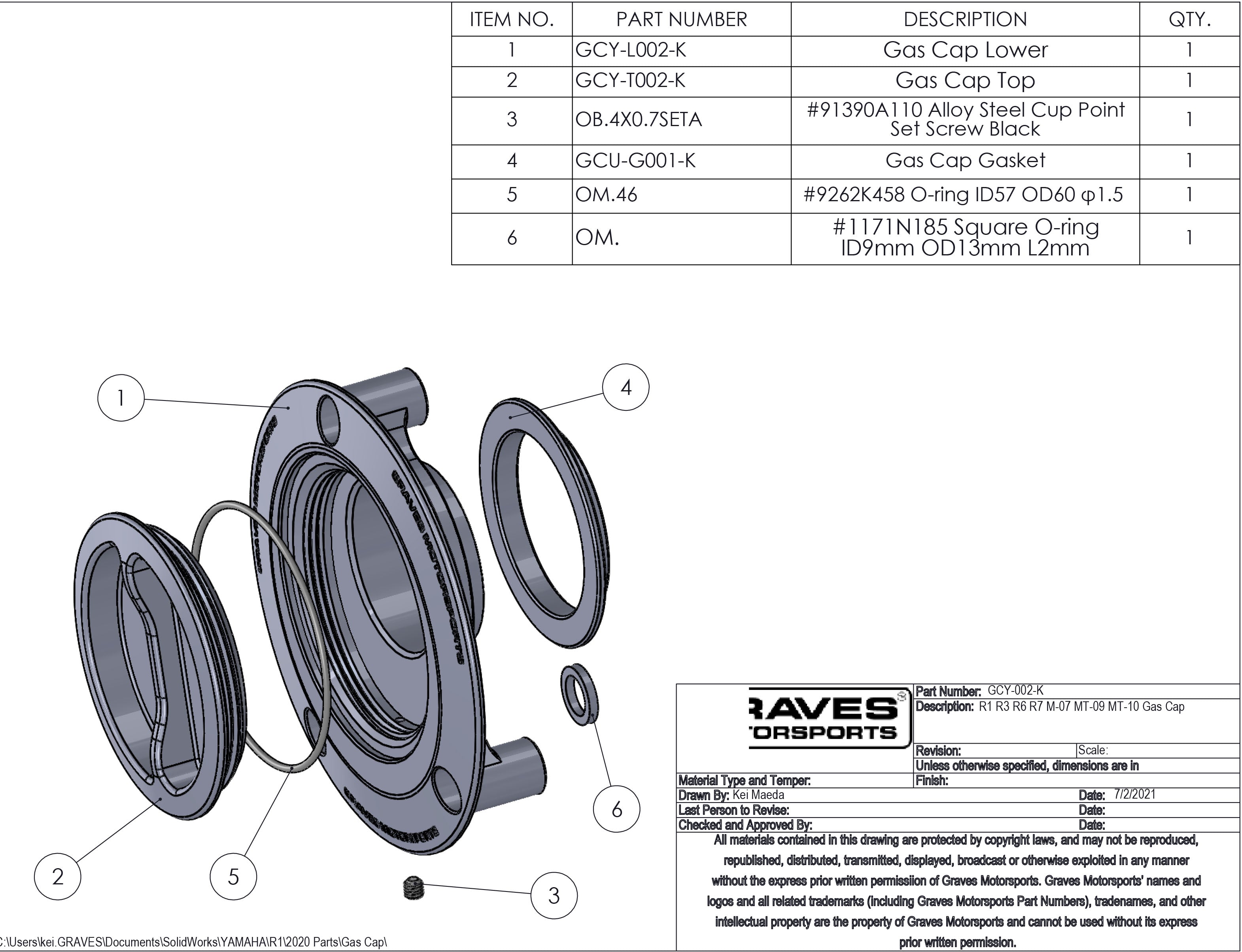 Yamaha Gas Cap - Multi Fitment