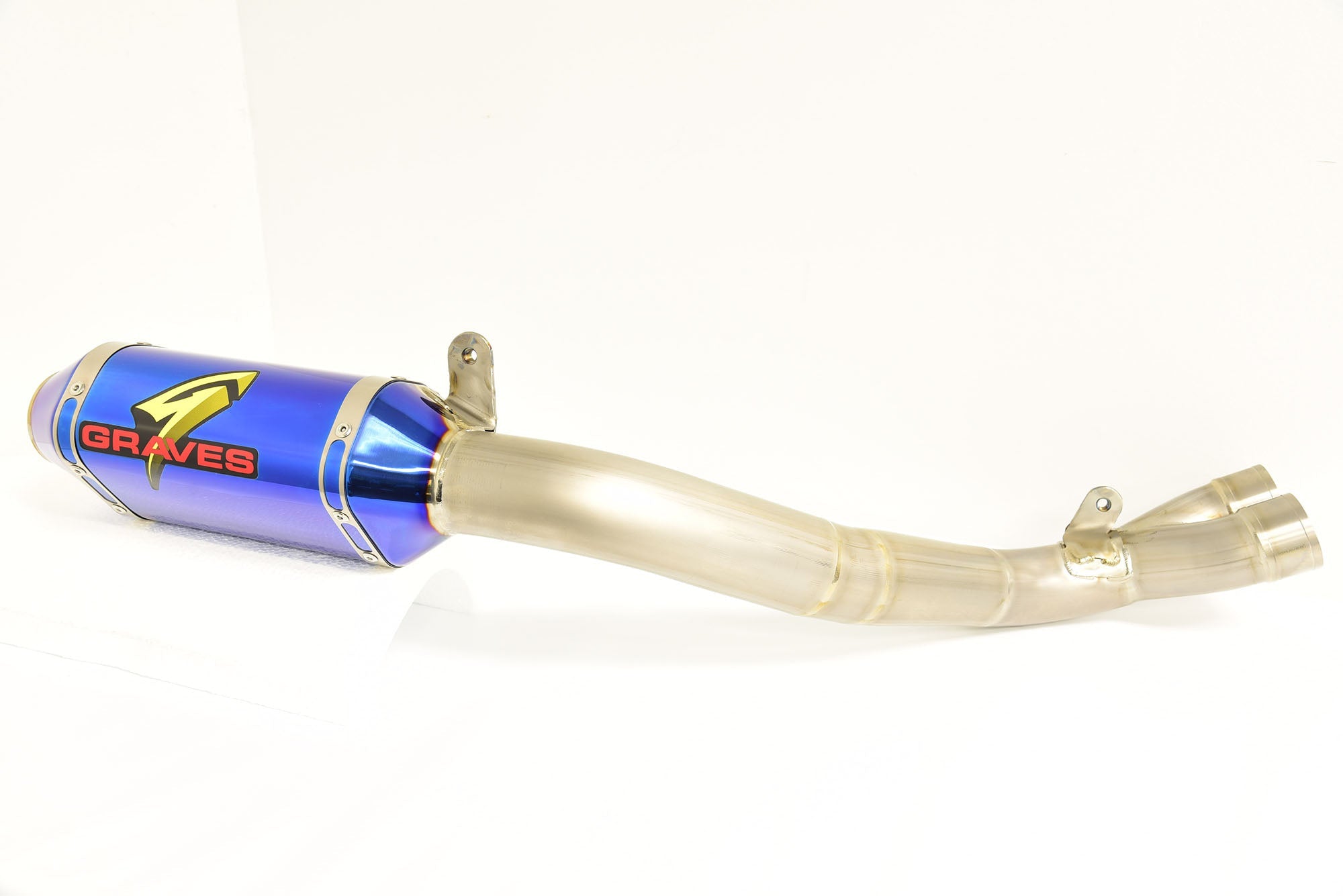 Yamaha R1 Superbike Full Titanium Exhaust System - ElecTrick bLUE Silencer