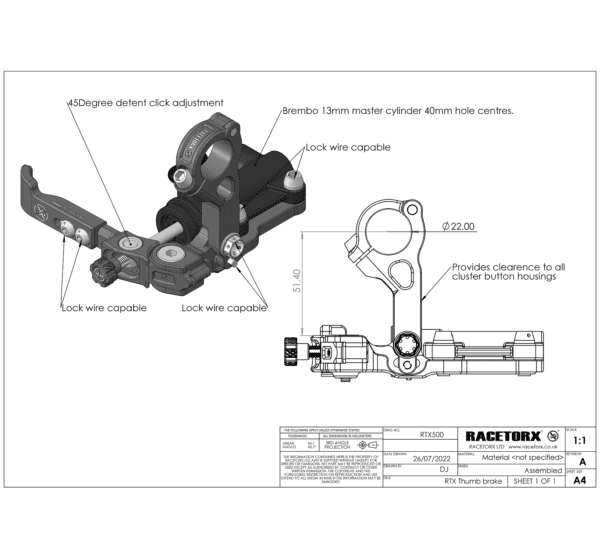 RACETORX THUMB BRAKE – BRED TO RACE COMPLETE KIT